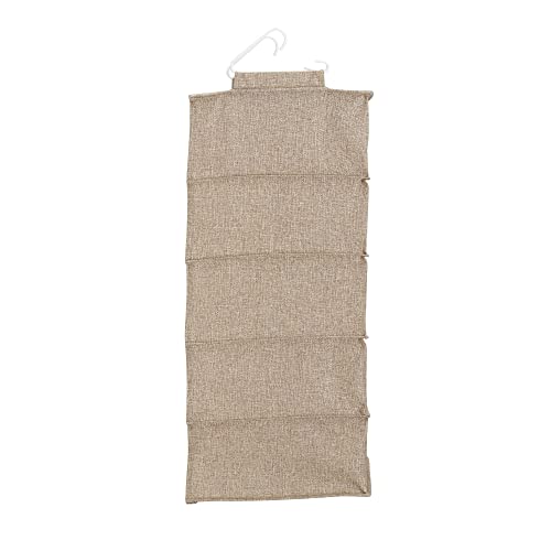 10‑Pocket Hanging Shoe Organizer with Side‑by‑Side Canvas Storage and 2 Hooks for Support