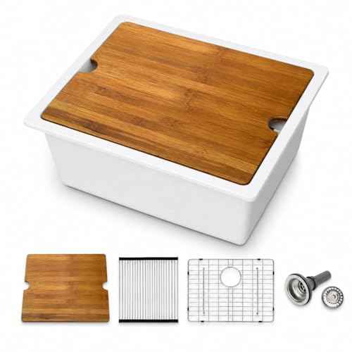 21 In. Matte White Granite Composite Kitchen Sink