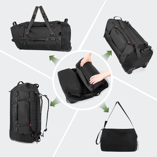 86L Collapsible Wheeled Duffle Bag Waterproof