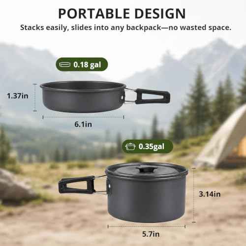 8pcs Camping Cooking Set for 1