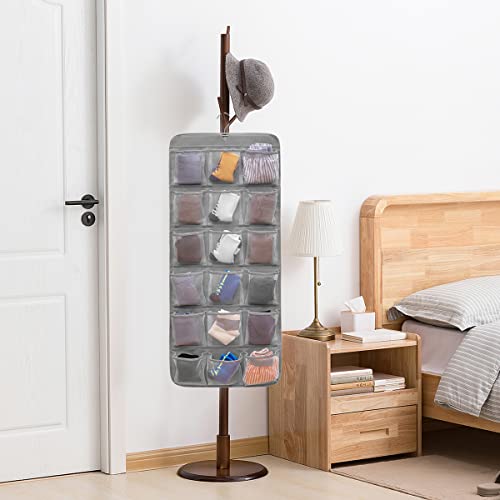 Dual Sided Hanging Closet Organizer for Socks Underwear Bra Kids Storage Organizer for Baby Clothes Toddler Shoes with 26 Pockets