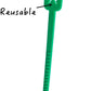 100pcs Reusable Blank Plastic Tags Ties Key Tags 1.45"*2.48" Serrated Tension Sealing Strap with Large Label Plastic Tie Mark Label Waterproof Hang Sign Write on Tag (Green, 100pcs)
