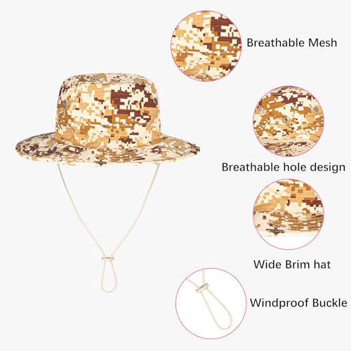 Sun Hats for Men Women Safari Hat Foldable Fishing Hat UPF 50+ Bucket Hat