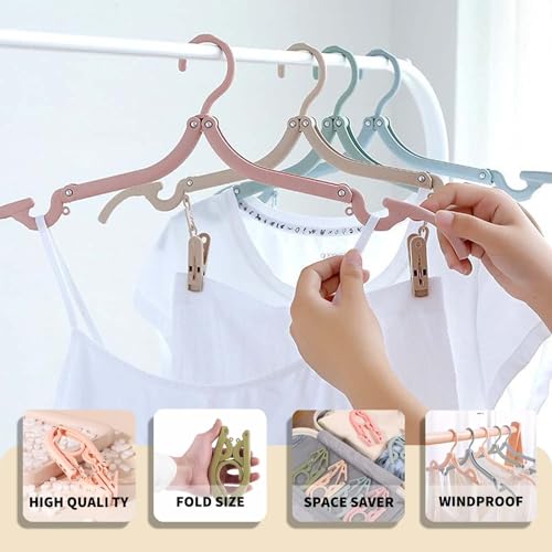 12 Piece Foldable Travel Hangers with Clips