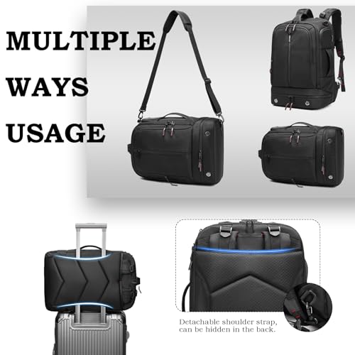 16 Inch Laptop Backpack Water Resistant Carry On Daypack Backpack Anti Theft Travel Rucksack Backpack with Shoe Compartment Shoulder Strap for Men Women