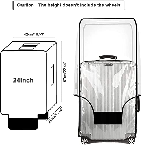 Luggage Cover 24 Inch Clear Suitcase Cover 0.4mm Thick PVC Transparent
