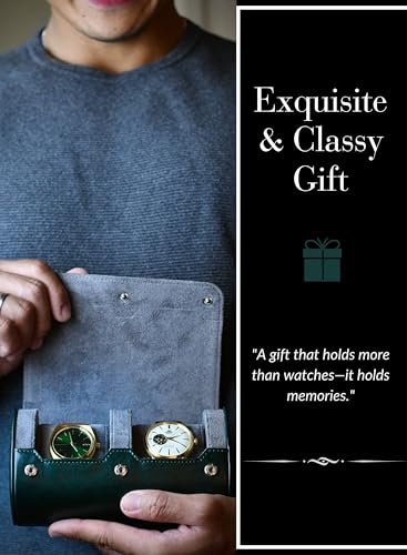 Watch Travel Case for Men Watch Roll for Travel Organizer and Display Watch Case (13 Count)