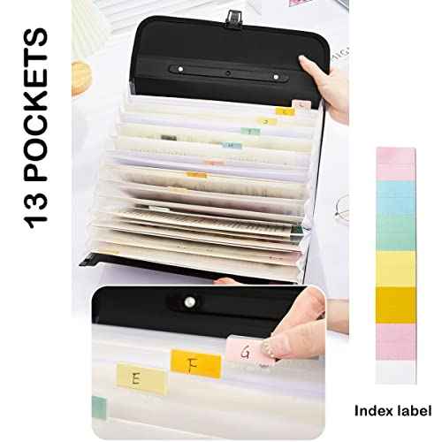 2 Pack 12 Pockets Accordion File Organizer with Handle (2 Count)