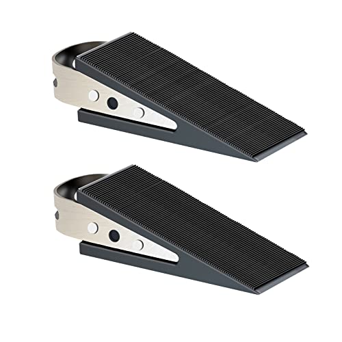 Door Stopper 2 Pack Black Heavy Duty Wedge That Holds Doors Firmly and Doesn’t Budge