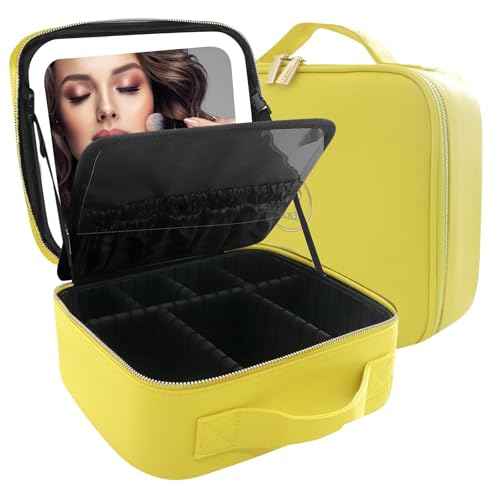 Travel Makeup Bag Cosmetic Bag Makeup Organizer Bag with Lighted Mirror