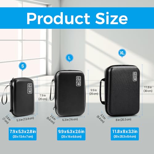 Hard Travel Electronic Organizer Case for MacBook Power Adapter Chargers Cables Power Bank Apple Magic Mouse Apple Pencil USB Flash Disk SD Card Small Portable Accessories Bag