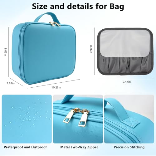 Travel Makeup Bag with LED Mirror Travel Makeup Organizer with 3 Lighted Settings