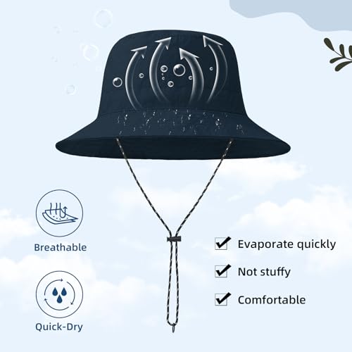 Waterproof Bucket Hats for Woman UPF 50+ Sun Hat Navy