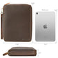 Polare Full Grain Leather Travel Cable Organizer Case Electronics Accessories Carry Bag with YKK Zippers Tech Storage Bag for Cables