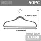 Gray Velvet Hangers 50 Pack Non Slip Heavy Duty Black Hooks (50 Count)