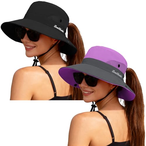Women's Ponytail Safari Sun Hat (2 Count)