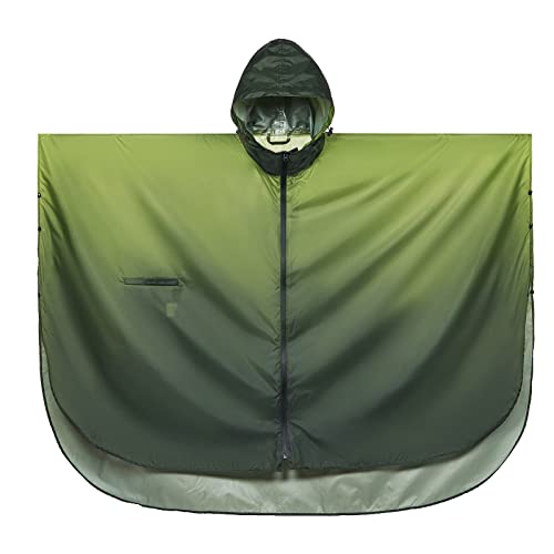 Adults Rain Poncho Waterproof Raincoat Women Gradient Hood with Pocket
