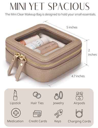 Clear Makeup Case Toiletry Bag Travel Medium Clear Cosmetic Bag with Zipper (2 Count)