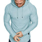 Mens Fashion Athletic Hoodies Sport Sweatshirt Solid Color Fleece Pullover Sky Blue X