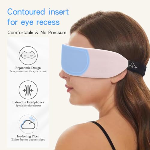 Sleep Headphone Headband Bluetooth 5.2 HD Stereo Noise Reduction Eye Contour Built