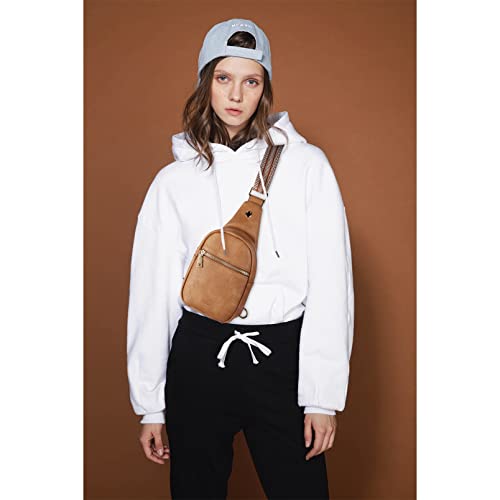 Crossbody Bags for Women PU Leather Cross Body Sling Bag for Woman Travel Camel Brown