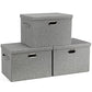 Large 17" 36 Quart Collapsible Stackable Storage Bins with Lids (3 Count)