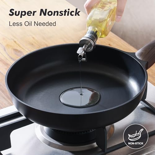 9.5inch Nonstick Frying Pan Paella Pan with Lid