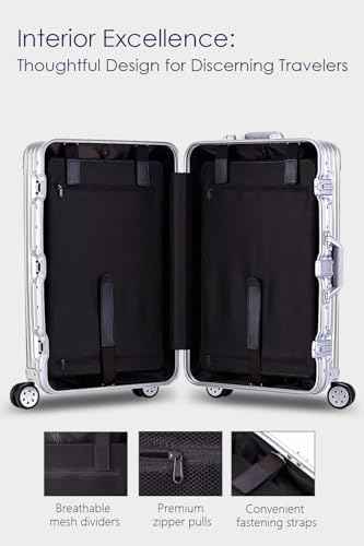 20 Inch All Aluminum Carry On Luggage with Wheels