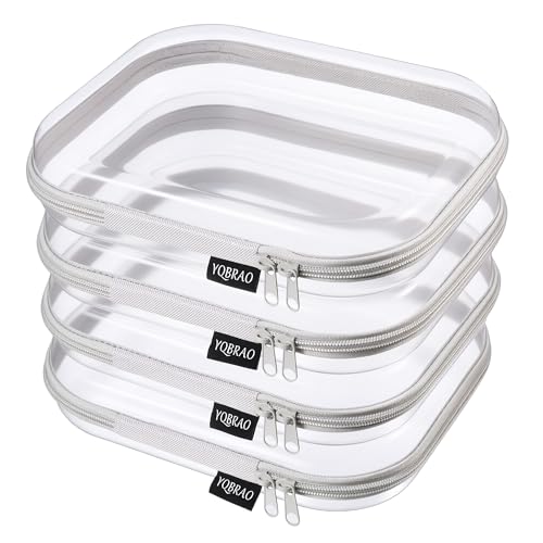 Clear Hard Shell Zipper Cases (4 Count)