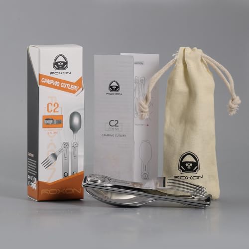 C2 2 in 1 Detachable Folding Camping Utensil with Fork & Spoon