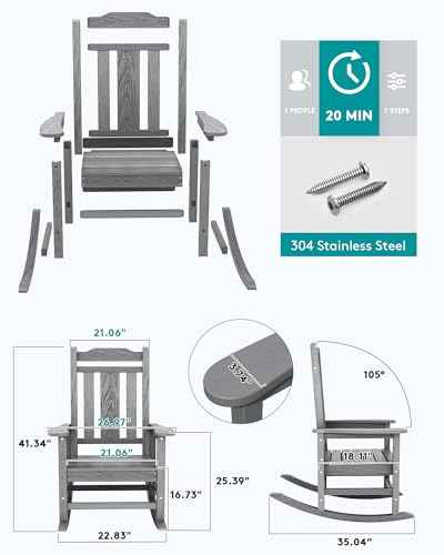 Oversized Outdoor Rocking Chairs Set of 2 (2 Count)