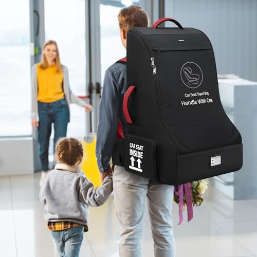 Padded Car Seat Travel Bag for Airplane Car Seat Backpack