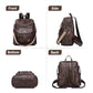 PU Leather Small Backpack Purse for Women Ladies Dark Brown