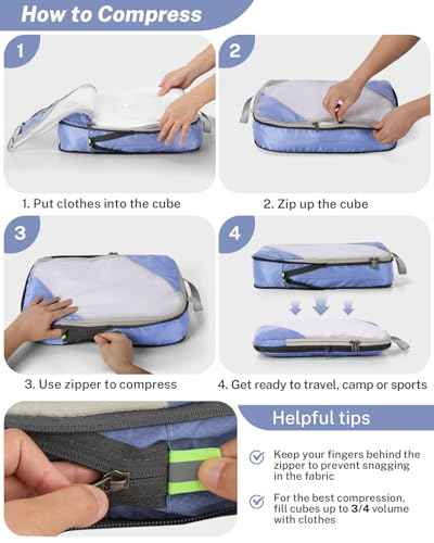 Compression Packing Cubes for Travel (10 Count)