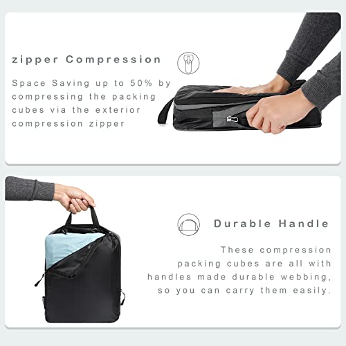 6 Set Ultralight Compression Packing Cubes Packing Organizer for Travel Accessories Luggage Suitcase Backpack (6 Count)