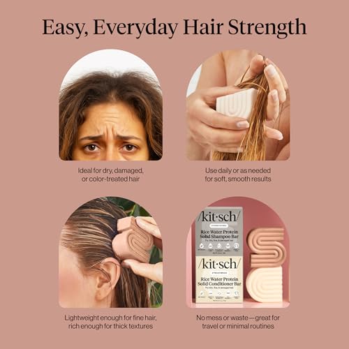 Rice Water Solid Shampoo and Conditioner Set for Hair Growth (5.9 Ounce)