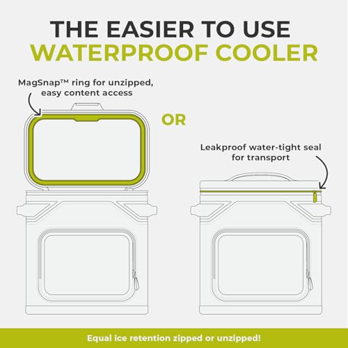Magnetic Leak Proof 36 Can Soft Cooler with Waterproof Zipper (36 Count)