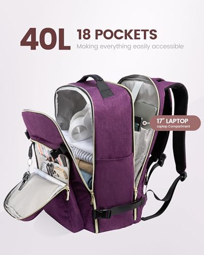 40L Travel Backpack Flight Approved Carry on Backpack