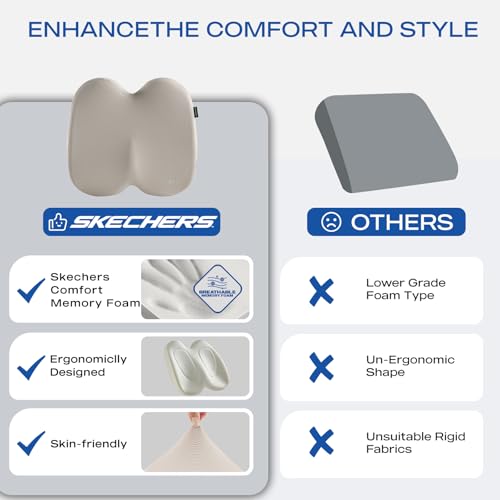 Seat Cushion Ergonomic Memory Foam Cushion for Long Sitting Hours on Office & Home Chair
