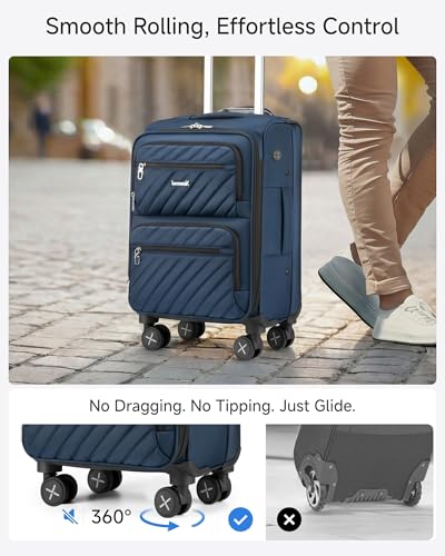Expandable Softside Carry On Suitcase