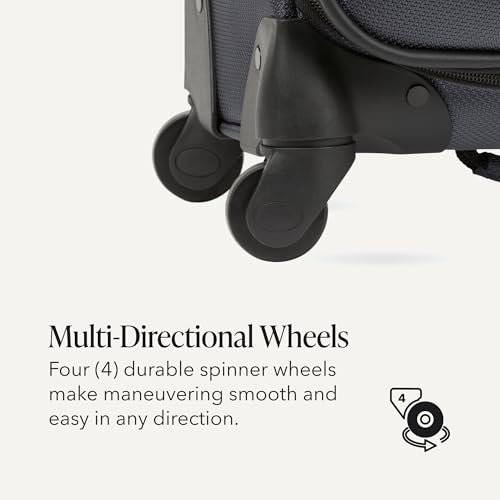 Sion Softside Expandable Spinner Luggage Durable Lightweight Travel Suitcase (2 Count)
