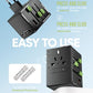 70W Universal Travel Adapter with 4 USB