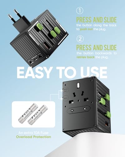 70W Universal Travel Adapter with 4 USB