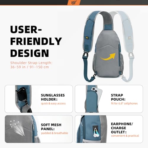 Sling Bag RFID Crossbody Sling Backpack Cross Body Shoulder Bag Travel Hiking Daypack for Women Men