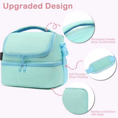 Double Decker Cooler Insulated Lunch Bag Large Tote for Boys