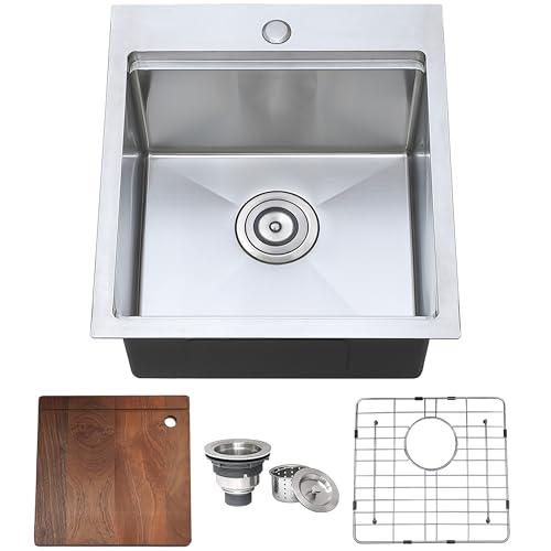 17x19 Inch Drop in Bar Sink Brushed Nickel
