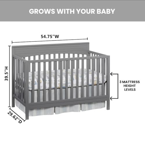 Harper 4-in-1 Convertible Crib, Dove Gray, GreenGuard Gold Certified