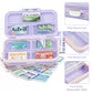 Travel Pill Organizer Box with Medicine Labels Purple
