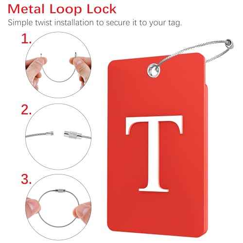 2 Pack Initial Luggage Tags for Suitcases Airplane Travel Essentials (2 Count)