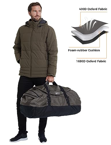 Large Convertible Duffel Weekender Gym Backpack Grey 65L